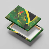 Jamaica Independence Day Canvas Wall Art Swallow-tail Hummingbird Tropical Plants and National Flag - Wonder Print Shop