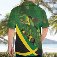 Jamaica Independence Day Hawaiian Shirt Swallow-tail Hummingbird Tropical Plants and National Flag - Wonder Print Shop