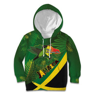 Jamaica Independence Day Kid Hoodie Swallow-tail Hummingbird Tropical Plants and National Flag - Wonder Print Shop