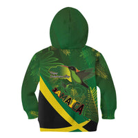 Jamaica Independence Day Kid Hoodie Swallow-tail Hummingbird Tropical Plants and National Flag - Wonder Print Shop