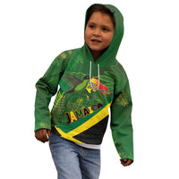 Jamaica Independence Day Kid Hoodie Swallow-tail Hummingbird Tropical Plants and National Flag - Wonder Print Shop