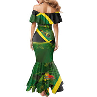 Jamaica Independence Day Mermaid Dress Swallow-tail Hummingbird Tropical Plants and National Flag - Wonder Print Shop