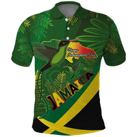 Jamaica Independence Day Polo Shirt Swallow-tail Hummingbird Tropical Plants and National Flag - Wonder Print Shop