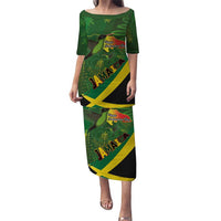Jamaica Independence Day Puletasi Swallow-tail Hummingbird Tropical Plants and National Flag - Wonder Print Shop