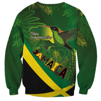 Jamaica Independence Day Sweatshirt Swallow-tail Hummingbird Tropical Plants and National Flag - Wonder Print Shop