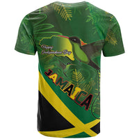 Jamaica Independence Day T Shirt Swallow-tail Hummingbird Tropical Plants and National Flag - Wonder Print Shop