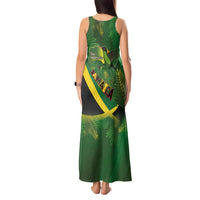 Jamaica Independence Day Tank Maxi Dress Swallow-tail Hummingbird Tropical Plants and National Flag - Wonder Print Shop