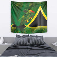 Jamaica Independence Day Tapestry Swallow-tail Hummingbird Tropical Plants and National Flag - Wonder Print Shop