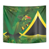 Jamaica Independence Day Tapestry Swallow-tail Hummingbird Tropical Plants and National Flag - Wonder Print Shop