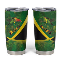 Jamaica Independence Day Tumbler Cup Swallow-tail Hummingbird Tropical Plants and National Flag - Wonder Print Shop
