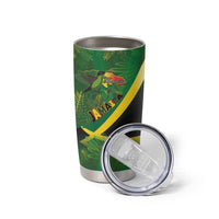 Jamaica Independence Day Tumbler Cup Swallow-tail Hummingbird Tropical Plants and National Flag - Wonder Print Shop