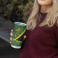 Jamaica Independence Day Tumbler Cup Swallow-tail Hummingbird Tropical Plants and National Flag - Wonder Print Shop