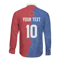 Custom Cape Verde Football 2026 Debut Long Sleeve Button Shirt Blue Sharks Stand Strong