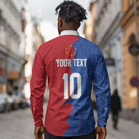 Custom Cape Verde Football 2026 Debut Long Sleeve Button Shirt Blue Sharks Stand Strong