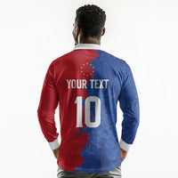 Custom Cape Verde Football 2026 Debut Long Sleeve Polo Shirt Blue Sharks Stand Strong