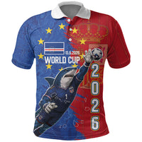 Custom Cape Verde Football 2026 Debut Polo Shirt Blue Sharks Stand Strong