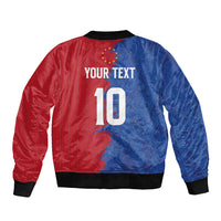 Custom Cape Verde Football 2026 Debut Sleeve Zip Bomber Jacket Blue Sharks Stand Strong