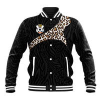 Custom DR Congo Football Baseball Jacket Leopards Texture Wild Black