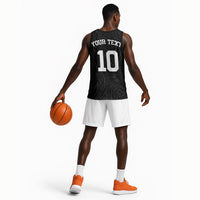 Custom DR Congo Football Basketball Jersey Leopards Texture Wild Black