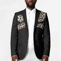 Custom DR Congo Football Blazer Leopards Texture Wild Black