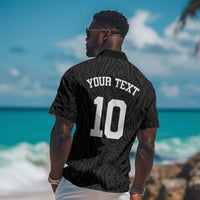 Custom DR Congo Football Hawaiian Shirt Leopards Texture Wild Black