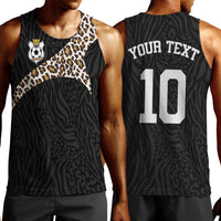 Custom DR Congo Football Men Tank Top Leopards Texture Wild Black