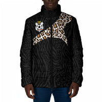 Custom DR Congo Football Padded Jacket Leopards Texture Wild Black