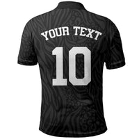 Custom DR Congo Football Polo Shirt Leopards Texture Wild Black