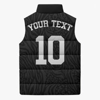 Custom DR Congo Football Sleeveless Puffer Jacket Leopards Texture Wild Black