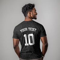 Custom DR Congo Football T shirt Leopards Texture Wild Black