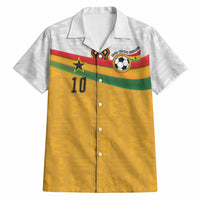 Custom Ghana Football Hawaiian Shirt Abstract Flag and Kente Pattern