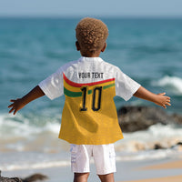 Custom Ghana Football Kid Hawaiian Shirt Abstract Flag and Kente Pattern