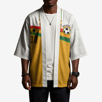 Custom Ghana Football Kimono Abstract Flag and Kente Pattern