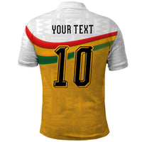 Custom Ghana Football Polo Shirt Abstract Flag and Kente Pattern