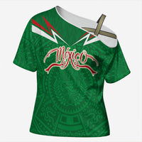 Custom Mexico Football Cross Shoulder Shirt Remixed Mexico Aztec Pattern Tribal Style