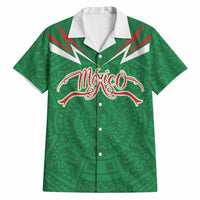 Custom Mexico Football Hawaiian Shirt Remixed Mexico Aztec Pattern Tribal Style