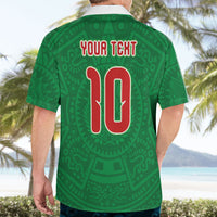 Custom Mexico Football Hawaiian Shirt Remixed Mexico Aztec Pattern Tribal Style