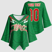 Custom Mexico Football Kimono Sleeve Blouse Remixed Mexico Aztec Pattern Tribal Style