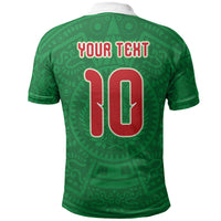 Custom Mexico Football Polo Shirt Remixed Mexico Aztec Pattern Tribal Style