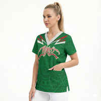 Custom Mexico Football Scrub Top Remixed Mexico Aztec Pattern Tribal Style