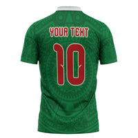 Custom Mexico Football Zipper Polo Shirt Remixed Mexico Aztec Pattern Tribal Style