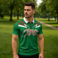 Custom Mexico Football Zipper Polo Shirt Remixed Mexico Aztec Pattern Tribal Style