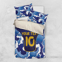 Custom Japan Pacific Rugby 2024 Bedding Set Japanese Traditional Pattern and Sea Waves - Wonder Print Shop