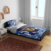 Custom Japan Pacific Rugby 2024 Bedding Set Japanese Traditional Pattern and Sea Waves - Wonder Print Shop