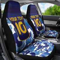 Custom Japan Pacific Rugby 2024 Car Seat Cover Japanese Traditional Pattern and Sea Waves - Wonder Print Shop