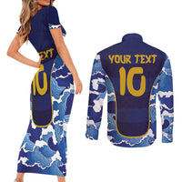 Custom Japan Pacific Rugby 2024 Couples Matching Short Sleeve Bodycon Dress and Long Sleeve Button Shirt Japanese Traditional Pattern and Sea Waves - Wonder Print Shop