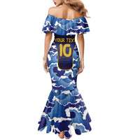 Custom Japan Pacific Rugby 2024 Family Matching Mermaid Dress and Hawaiian Shirt Japanese Traditional Pattern and Sea Waves - Wonder Print Shop