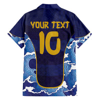 Custom Japan Pacific Rugby 2024 Family Matching Puletasi and Hawaiian Shirt Japanese Traditional Pattern and Sea Waves - Wonder Print Shop