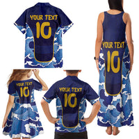 Custom Japan Pacific Rugby 2024 Family Matching Tank Maxi Dress and Hawaiian Shirt Japanese Traditional Pattern and Sea Waves - Wonder Print Shop