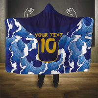 Custom Japan Pacific Rugby 2024 Hooded Blanket Japanese Traditional Pattern and Sea Waves